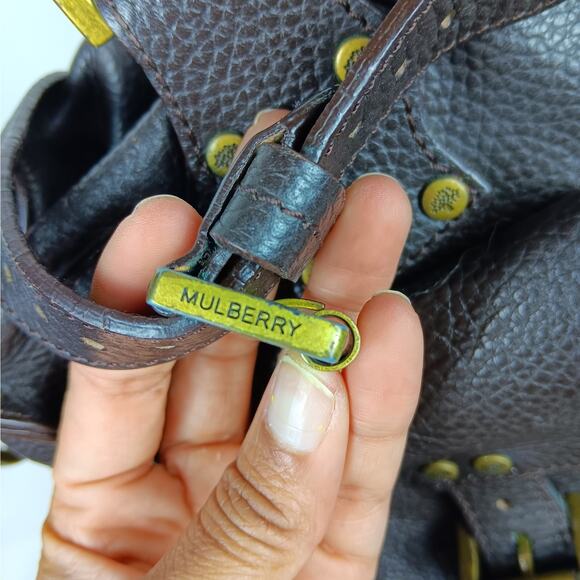 VTG British Mulberry Roxanne Brown Leather Handbag 1800s Victorian Steampunk - Picture 5 of 13